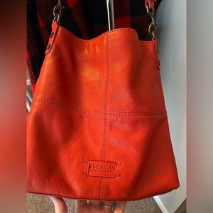 American leather Red Cross body purse